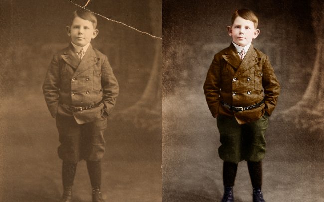 photo restoration of a cracked photo. Colorized as well.